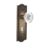 Nostalgic Warehouse Vintage Crystal Egg and Dart Passage Door Knob Set with Meadows Rose, 2-3/4" Backset and Decorative Keyhole Antique Brass