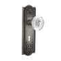 Nostalgic Warehouse Vintage Crystal Egg and Dart Passage Door Knob Set with Meadows Rose, 2-3/4" Backset and Decorative Keyhole Antique Pewter