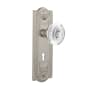Nostalgic Warehouse Vintage Crystal Egg and Dart Passage Door Knob Set with Meadows Rose, 2-3/4" Backset and Decorative Keyhole Satin Nickel