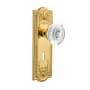 Nostalgic Warehouse Vintage Crystal Egg and Dart Passage Door Knob Set with Meadows Rose, 2-3/4" Backset and Decorative Keyhole Unlacquered Brass