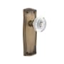 Nostalgic Warehouse Vintage Crystal Egg and Dart Dummy Door Knob Set with Prairie Rose Antique Brass