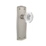 Nostalgic Warehouse Vintage Crystal Egg and Dart Dummy Door Knob Set with Prairie Rose Satin Nickel