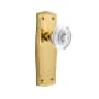 Nostalgic Warehouse Vintage Crystal Egg and Dart Dummy Door Knob Set with Prairie Rose Unlacquered Brass
