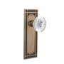 Nostalgic Warehouse Vintage Crystal Egg and Dart Privacy Door Knob Set with Mission Rose and 2-3/8" Backset Antique Brass
