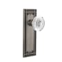 Nostalgic Warehouse Vintage Crystal Egg and Dart Privacy Door Knob Set with Mission Rose and 2-3/8" Backset Antique Pewter