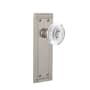 Nostalgic Warehouse Vintage Crystal Egg and Dart Privacy Door Knob Set with Mission Rose and 2-3/8" Backset Satin Nickel