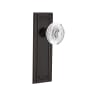 Nostalgic Warehouse Vintage Crystal Egg and Dart Privacy Door Knob Set with Mission Rose and 2-3/8" Backset Timeless Bronze