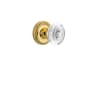 Nostalgic Warehouse Vintage Crystal Egg and Dart Privacy Door Knob Set with Rope Rose and 2-3/4" Backset Polished Brass