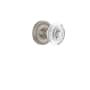 Nostalgic Warehouse Vintage Crystal Egg and Dart Privacy Door Knob Set with Rope Rose and 2-3/4" Backset Satin Nickel