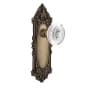 Nostalgic Warehouse Vintage Crystal Egg and Dart Privacy Door Knob Set with Victorian Rose and 2-3/4" Backset Antique Brass
