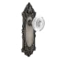 Nostalgic Warehouse Vintage Crystal Egg and Dart Privacy Door Knob Set with Victorian Rose and 2-3/4" Backset Antique Pewter