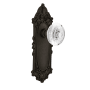 Nostalgic Warehouse Vintage Crystal Egg and Dart Privacy Door Knob Set with Victorian Rose and 2-3/4" Backset Oil-Rubbed Bronze