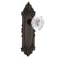 Nostalgic Warehouse Vintage Crystal Egg and Dart Privacy Door Knob Set with Victorian Rose and 2-3/4" Backset Timeless Bronze