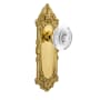 Nostalgic Warehouse Vintage Crystal Egg and Dart Privacy Door Knob Set with Victorian Rose and 2-3/4" Backset Unlacquered Brass