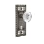 Nostalgic Warehouse Vintage Crystal Egg and Dart Privacy Door Knob Set with Craftsman Rose, 2-3/4" Backset and Decorative Keyhole Antique Pewter