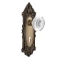 Nostalgic Warehouse Vintage Crystal Egg and Dart Vintage Skeleton Key Retrofit Door Knob Set with Victorian Rose Antique Brass