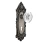 Nostalgic Warehouse Vintage Crystal Egg and Dart Vintage Skeleton Key Retrofit Door Knob Set with Victorian Rose Antique Pewter