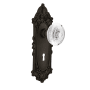 Nostalgic Warehouse Vintage Crystal Egg and Dart Vintage Skeleton Key Retrofit Door Knob Set with Victorian Rose Oil-Rubbed Bronze