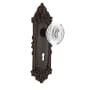 Nostalgic Warehouse Vintage Crystal Egg and Dart Vintage Skeleton Key Retrofit Door Knob Set with Victorian Rose Timeless Bronze