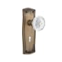 Nostalgic Warehouse Vintage Crystal Meadows Vintage Skeleton Key Retrofit Door Knob Set with Prairie Rose Antique Brass