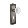 Nostalgic Warehouse Vintage Crystal Meadows Vintage Skeleton Key Retrofit Door Knob Set with Prairie Rose Antique Pewter