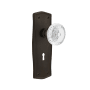 Nostalgic Warehouse Vintage Crystal Meadows Vintage Skeleton Key Retrofit Door Knob Set with Prairie Rose Oil-Rubbed Bronze
