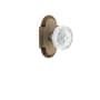 Nostalgic Warehouse Vintage Crystal Meadows Passage Door Knob Set with Cottage Rose and 2-3/4" Backset Antique Brass