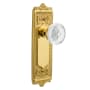 Nostalgic Warehouse Vintage Crystal Meadows Single Dummy Door Knob with Egg & Dart Rose Polished Brass
