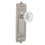 Nostalgic Warehouse Vintage Crystal Meadows Single Dummy Door Knob with Egg & Dart Rose Satin Nickel
