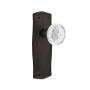 Nostalgic Warehouse Vintage Crystal Meadows Privacy Door Knob Set with Prairie Rose and 2-3/8" Backset Oil-Rubbed Bronze