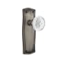 Nostalgic Warehouse Vintage Crystal Meadows Privacy Door Knob Set with Prairie Rose and 2-3/8" Backset Antique Pewter