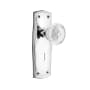Nostalgic Warehouse Vintage Crystal Meadows Passage Door Knob Set with Prairie Rose, 2-3/4" Backset and Decorative Keyhole Bright Chrome