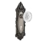 Nostalgic Warehouse Vintage Crystal Meadows Vintage Skeleton Key Retrofit Door Knob Set with Victorian Rose Antique Pewter