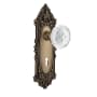 Nostalgic Warehouse Vintage Crystal Meadows Vintage Skeleton Key Retrofit Door Knob Set with Victorian Rose Antique Brass