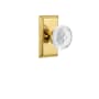 Nostalgic Warehouse Vintage Crystal Meadows Privacy Door Knob Set with Studio Rose and 2-3/4" Backset Polished Brass
