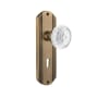 Nostalgic Warehouse Vintage Crystal Meadows Privacy Door Knob Set with Deco Rose, 2-3/4" Backset and Decorative Keyhole Antique Brass