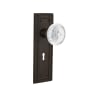 Nostalgic Warehouse Vintage Crystal Meadows Passage Door Knob Set with Mission Rose, 2-3/4" Backset and Decorative Keyhole Oil-Rubbed Bronze