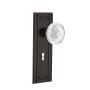 Nostalgic Warehouse Vintage Crystal Meadows Passage Door Knob Set with Mission Rose, 2-3/4" Backset and Decorative Keyhole Timeless Bronze