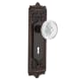 Nostalgic Warehouse Vintage Crystal Meadows Privacy Door Knob Set with Egg & Dart Rose, 2-3/8" Backset and Decorative Keyhole Timeless Bronze