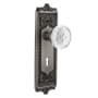 Nostalgic Warehouse Vintage Crystal Meadows Privacy Door Knob Set with Egg & Dart Rose, 2-3/8" Backset and Decorative Keyhole Antique Pewter