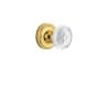 Nostalgic Warehouse Vintage Crystal Meadows Passage Door Knob Set with Classic Rose and 2-3/4" Backset Polished Brass
