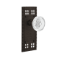 Nostalgic Warehouse Vintage Crystal Meadows Passage Door Knob Set with Craftsman Rose and 2-3/8" Backset Oil-Rubbed Bronze