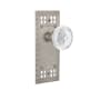 Nostalgic Warehouse Vintage Crystal Meadows Passage Door Knob Set with Craftsman Rose and 2-3/8" Backset Satin Nickel