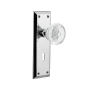 Nostalgic Warehouse Vintage Crystal Meadows Privacy Door Knob Set with New York Rose, 2-3/8" Backset and Decorative Keyhole Bright Chrome