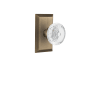 Nostalgic Warehouse Vintage Crystal Meadows Dummy Door Knob Set with Studio Rose Antique Brass