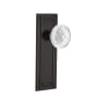 Nostalgic Warehouse Vintage Crystal Meadows Privacy Door Knob Set with Mission Rose and 2-3/8" Backset Timeless Bronze