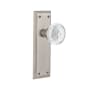 Nostalgic Warehouse Vintage Crystal Meadows Privacy Door Knob Set with New York Rose and 2-3/4" Backset Satin Nickel