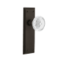Nostalgic Warehouse Vintage Crystal Meadows Privacy Door Knob Set with New York Rose and 2-3/4" Backset Oil-Rubbed Bronze