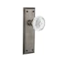 Nostalgic Warehouse Vintage Crystal Meadows Privacy Door Knob Set with New York Rose and 2-3/4" Backset Antique Pewter