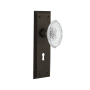 Nostalgic Warehouse Vintage Crystal Victorian Vintage Skeleton Key Retrofit Door Knob Set with New York Rose Oil-Rubbed Bronze
